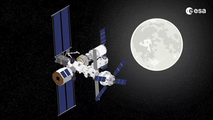 Gateway and the Moon (Copyright: ESA-K. Lochtenberg)