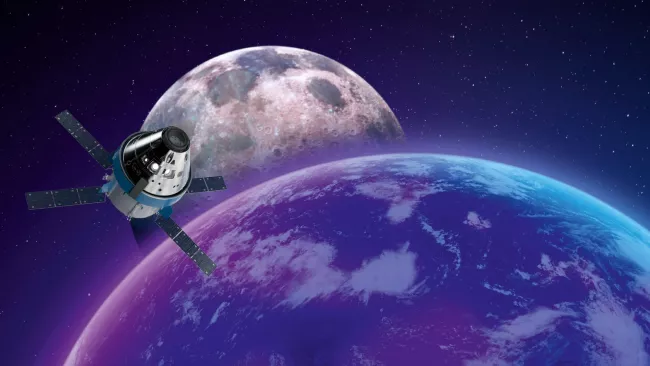 Illustration of Orion in space 